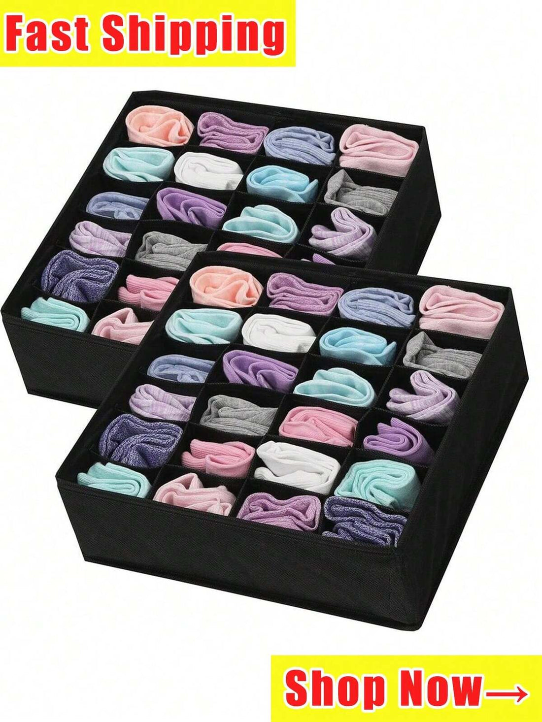 1pc White Underwear Sock Drawer Organizer 1-Pack, Dispenser Underwear Organizer 20 Compartment Fabric Dresser Drawer Organizer Storage Box Socks, Underwear, Handkerchiefs, Ties Decorations Decor Tools Back To School