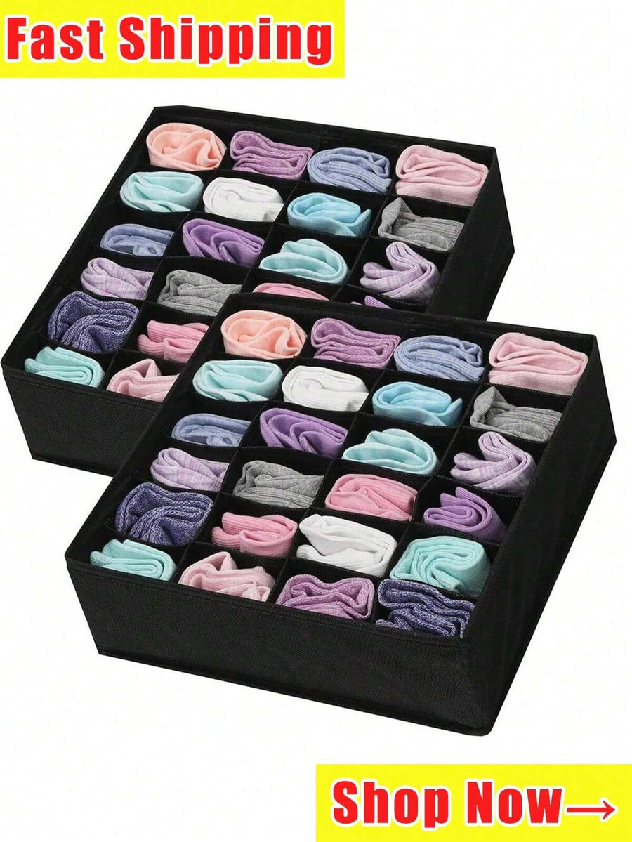 1pc White Underwear Sock Drawer Organizer 1-Pack, Dispenser Underwear Organizer 20 Compartment Fabric Dresser Drawer Organizer Storage Box Socks, Underwear, Handkerchiefs, Ties Decorations Decor Tools Back To School
