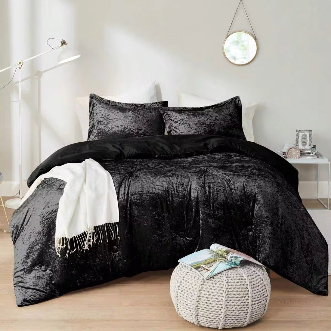 Fluffy Cozy 2/3 Pieces Juliette Bedding Comforter Set,Breathable Plush Silky Vibe All-Season Home Textile For Twin/Twin XL-Full/Queen-King/Cal King Size, UGG & Labubu Touch,Luxury Lightweight Design For Christmas Halloween Thanks Giving Gifts