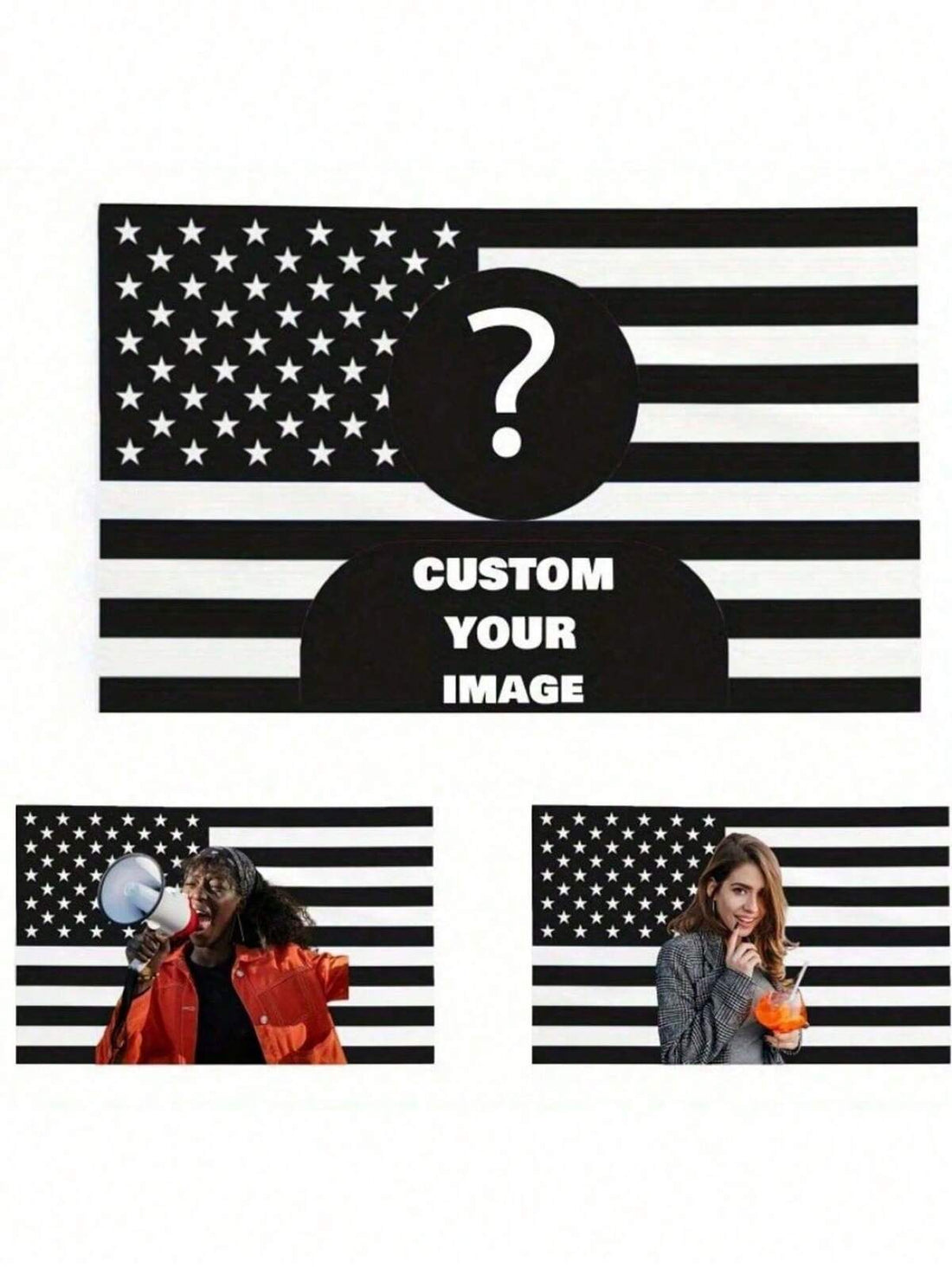 1pc Customized DIY National Flag Portrait Tapestry, Creative American Flag Personalized Polyester Wall Hanging For Home Decor And Room Decor